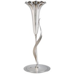 Sterling Silver Floral Bud Vase, circa 1920