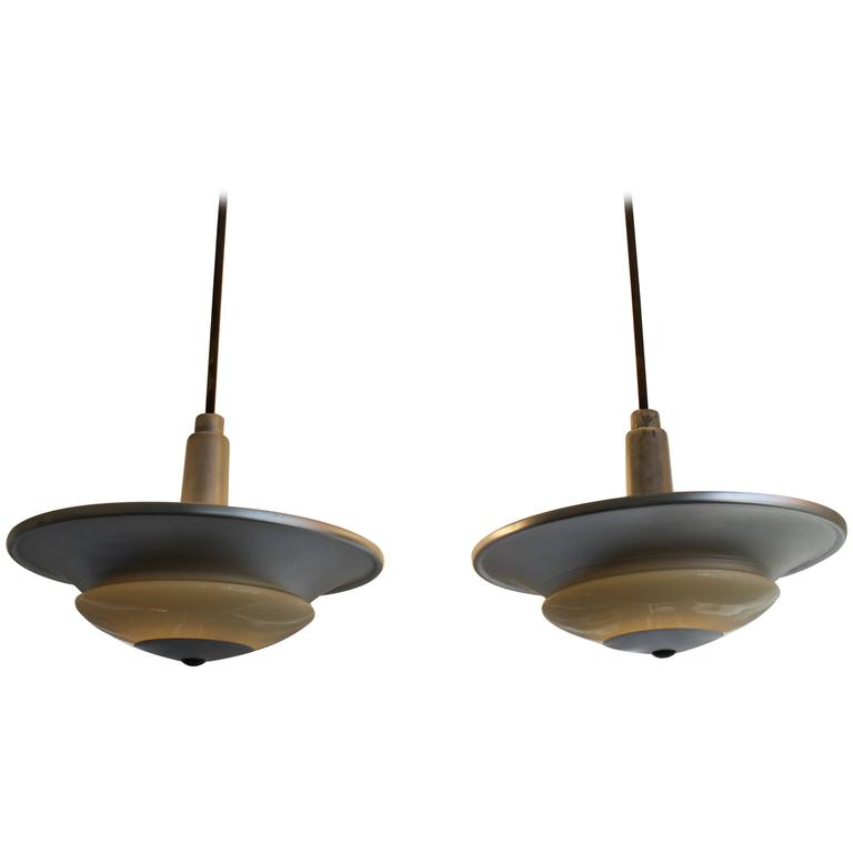 Pair of School Light Fixtures at 1stDibs