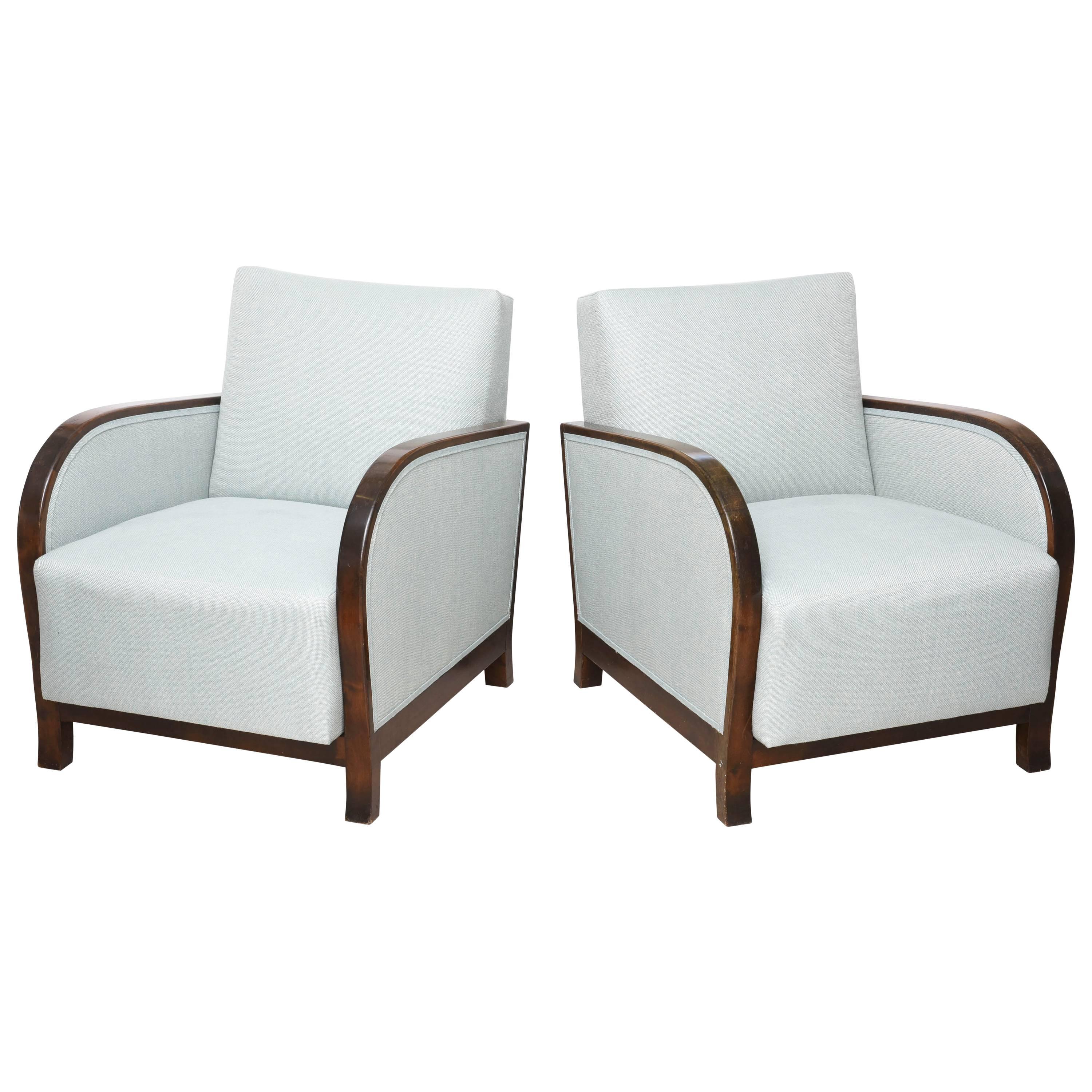 Pair of Swedish Art Deco Club Chairs