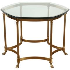 Brass and Glass Maison Jansen Style Side Table
