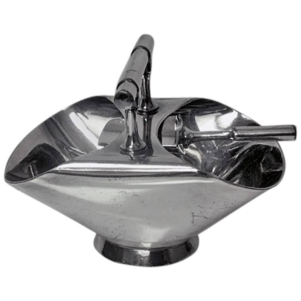 Christopher Dresser Silver Plate Sugar Scuttle 
Spoon Walker 
Hall, circa 1900