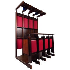 Antique Italian Modern Wall Unit With Bar