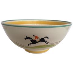 Susie Cooper Hand-Painted Large Punch Bowl Horse and Jockey