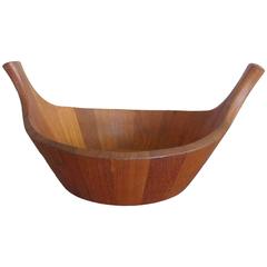 Early Production Quistgaard Dansk Staved Teak Fruit Bowl 7