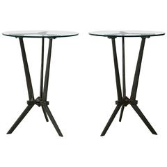Pair of French Modernist Side Tables Influenced by Jean Prouve