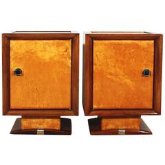 Pair of Cubist Nightstands from the 1940s