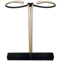 Austrian Black lacquered and Brass Hagenauer Style Umbrella Stand, 1950s