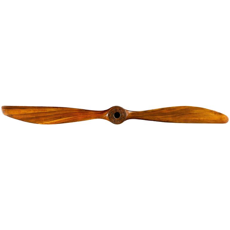 Antique Mahogany and Oak Propeller from the Engine of a 1919 Avro 504 Airplane For Sale