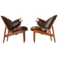 Leather Armchairs by Arne Hovmand-Olsen