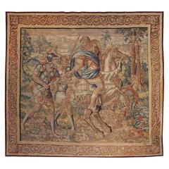 Grande tapisserie des Flandres du 17ème siècle représentant une scène romaine