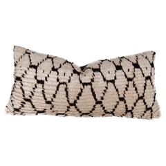 Custom Pillow Cut from a Vintage Moroccan Beni Ourain Rug, Atlas Mountains Custom Pillow Cut from a Vintage Moroccan Beni Ourain Rug, Atlas Mountains