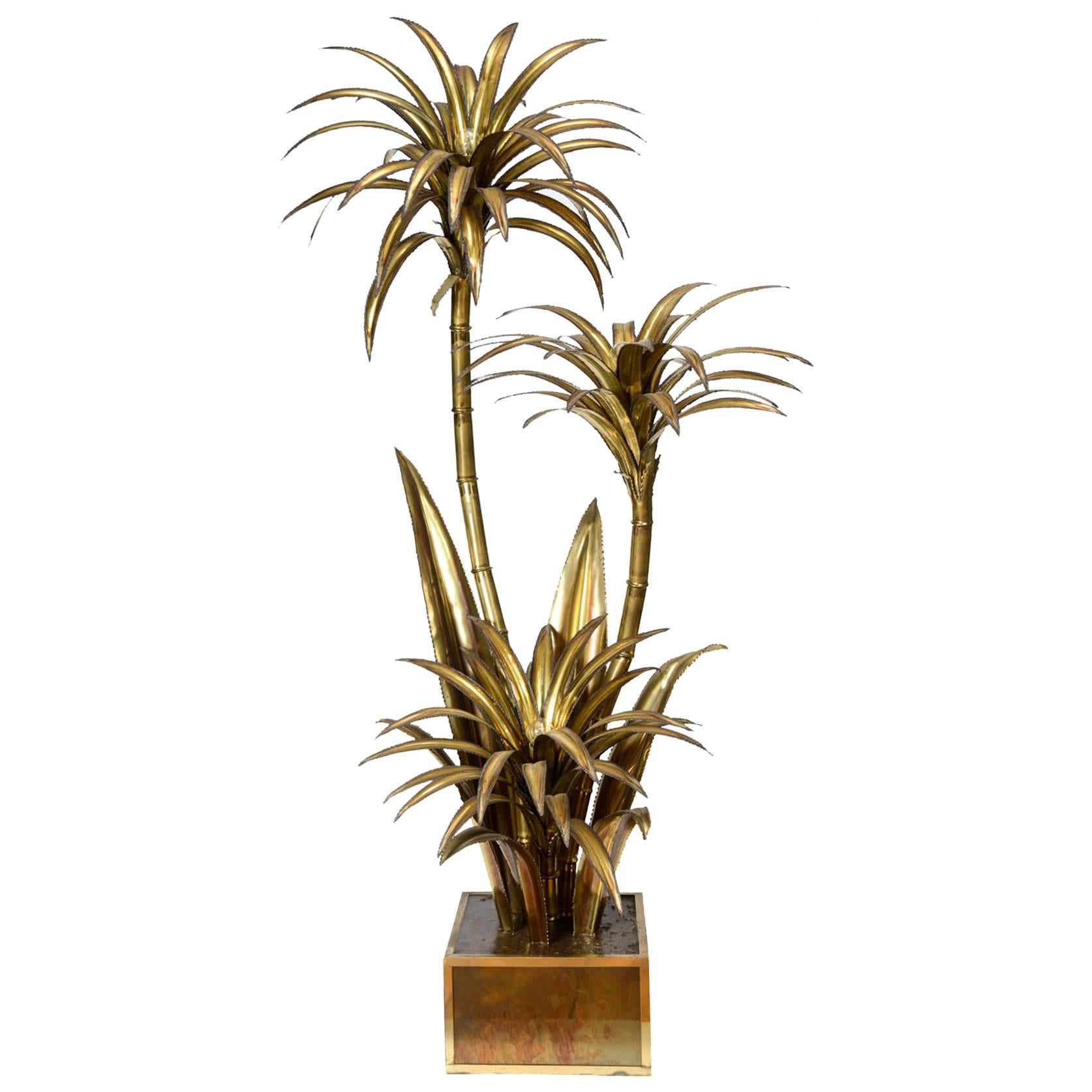 Famous Maison Jansen, 1970s Palm Trees Floor Lamp