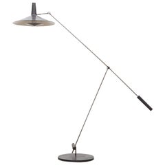 1950s Black Lacquered Floor Lamp by Rosmarie & Rico Baltensweiler 'a'