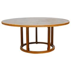 Massive McGuire Round Wooden Table 