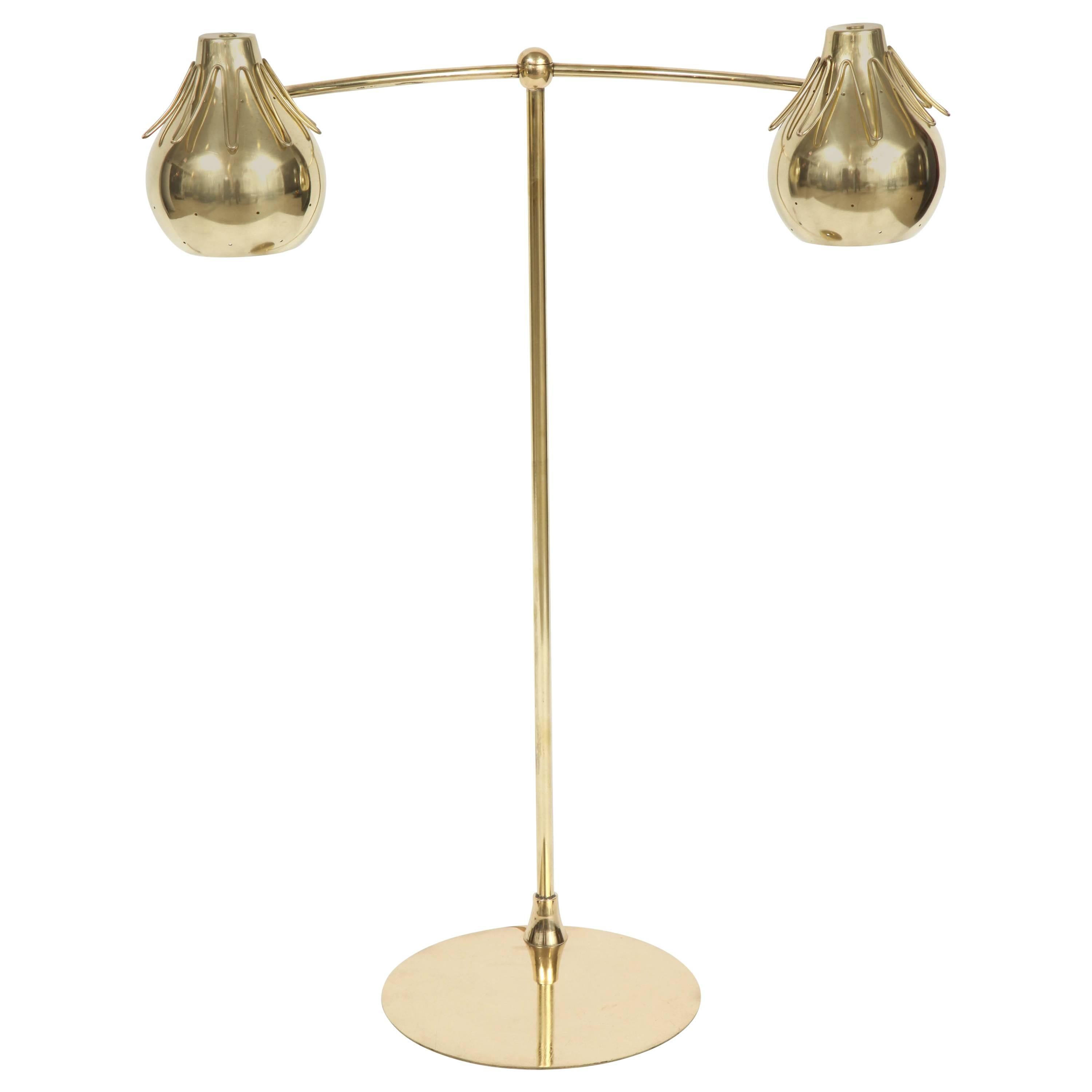 Tall Brass Lamp by Lightolier For Sale