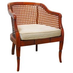 Midcentury Bamboo Cane Barrel Chair