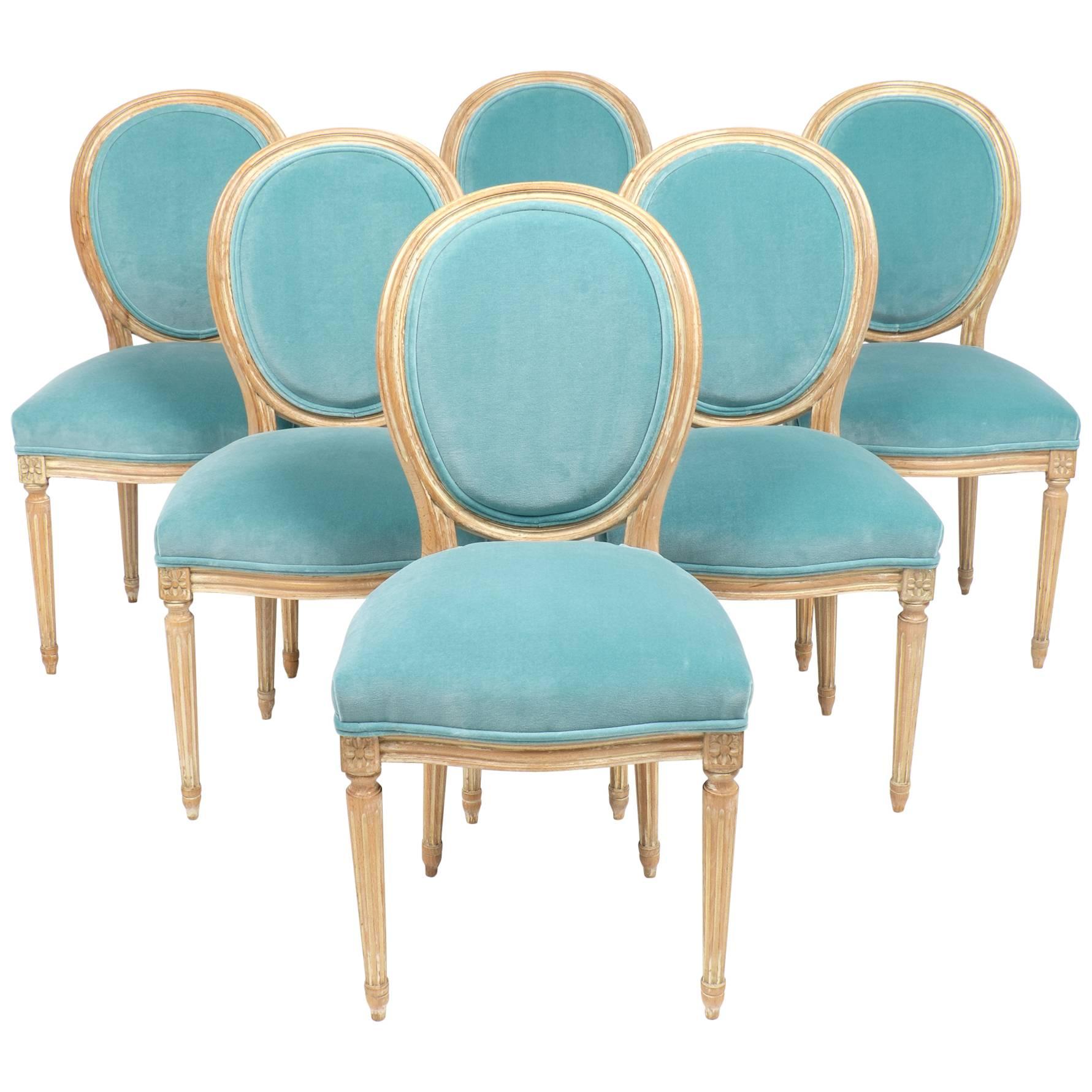 Antique Louis XVI Medallion Back Dining Chairs