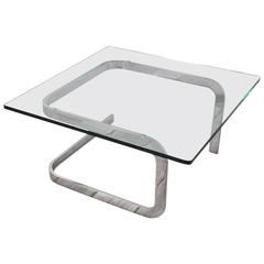 Chrome and Glass "Paper Clip" No. 1 Coffee Table