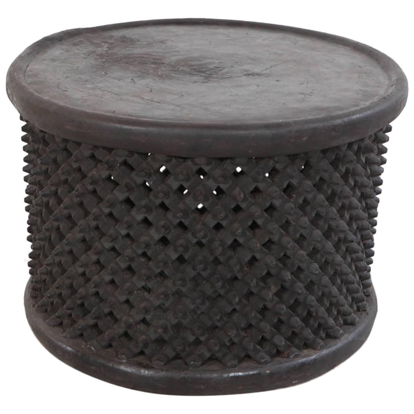 Round African Stool or Drum Table from Cameroon