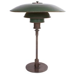 Poul Henningsen 'PH 4/3' Desk Lamp with Green Copper Shades, 1926-1928