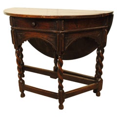 Rare 17th Century Oak Credence Table