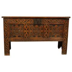 Antique 17th Century Oak Coffer