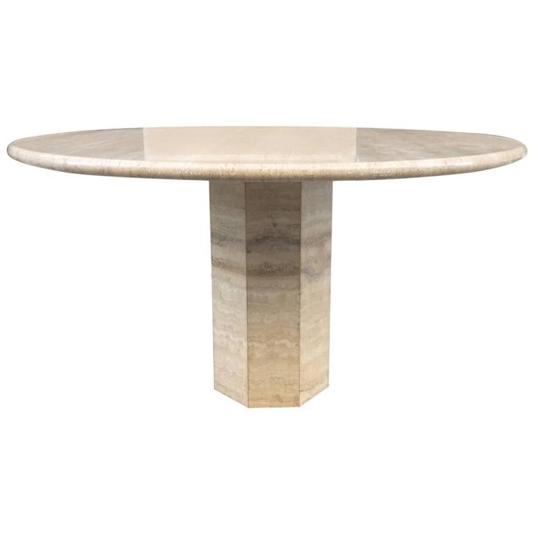 Italian, Travertine Dining Table at 1stdibs