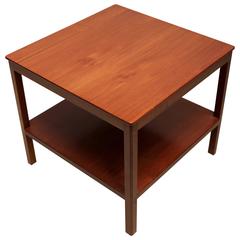 Square Side Table with Bottom Shelf in Cuban Mahogany by Kaare Klint 11