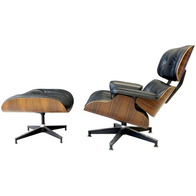 Charles and Ray Eames 670 lounge chair and ottoman, ca. 1986