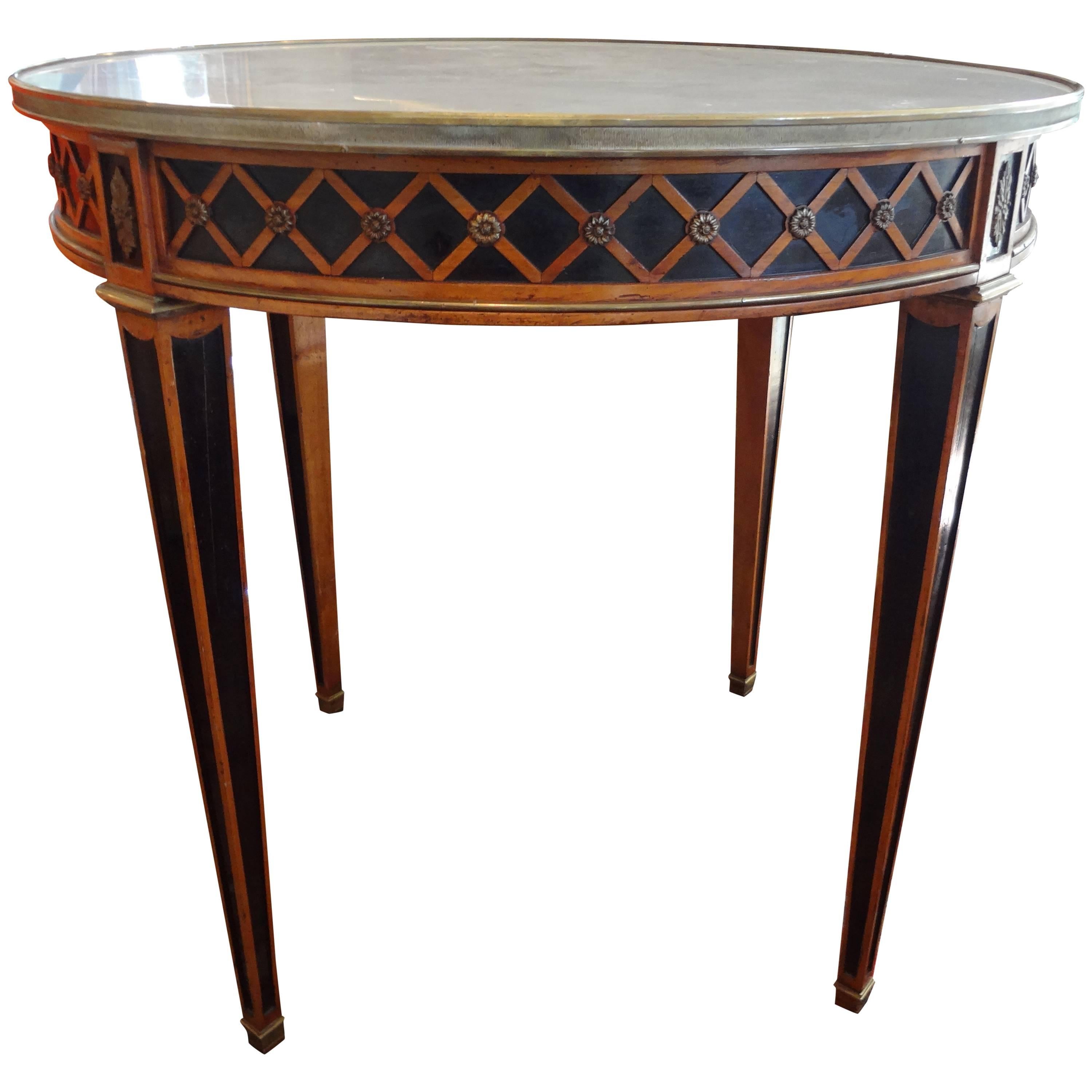 French Louis XVI Style Maison Jansen Attributed Table With Marble Top, 1940's