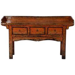 Chinese Painted and Lacquered Three-Drawer Console 5