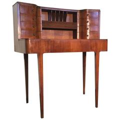 Walnut curved desk Ulrich style  1950