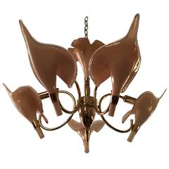 Italian Mid-Century Murano Handblown Glass Chandelier 1
