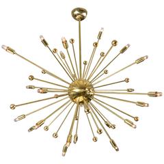 Italian Mid-Century Style Brass Sputnik Chandelier 9