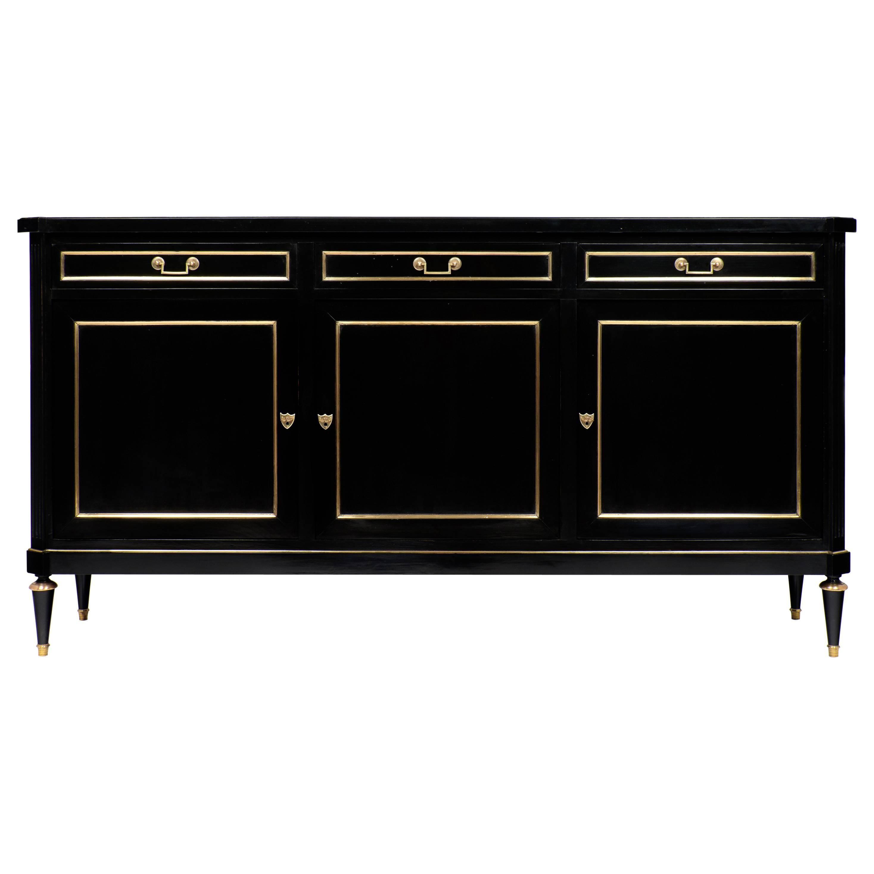 Antique Louis XVI Style Ebonized Sideboard