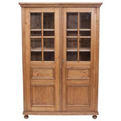 Antique Pine Glazed Display Cabinet