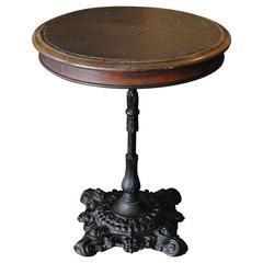 Antique 19th Century Leather Inset English Pub Table