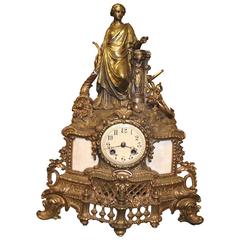 Antique French Clock/  /Latitia, Roman goddess of the home, gifts for man