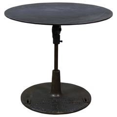 Antique Industrial Round Table 