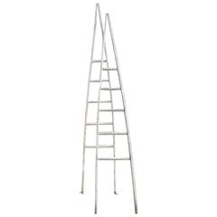 Vintage American Peak Top Wood Harvest Ladders
