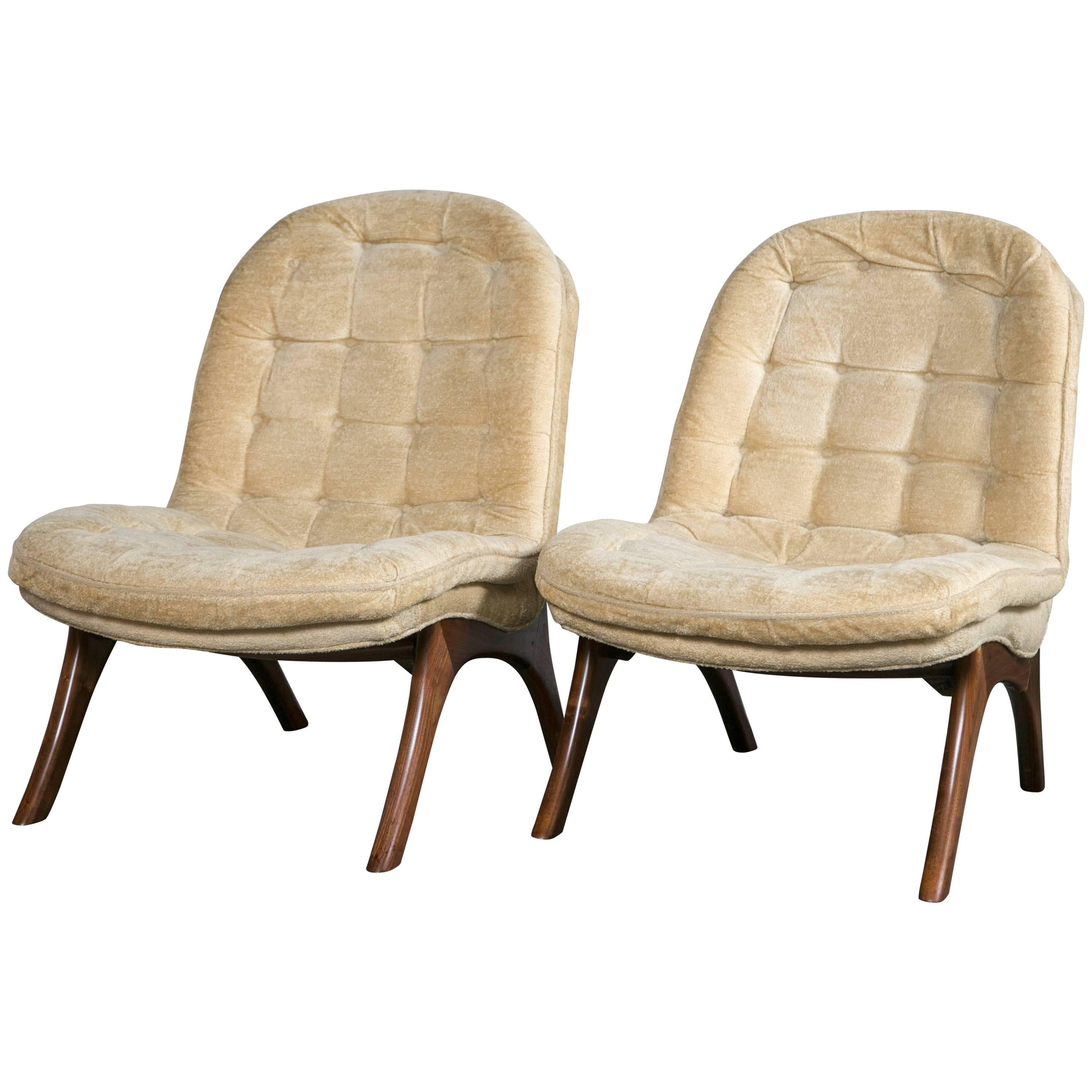 Pair of Adrian Pearsall for Craft Associates Slipper Chairs For Sale