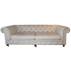 Used Modern Linen Chesterfield