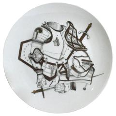 Piero Fornasetti Plate with Antique Coats of Armour, Armature Pattern 7