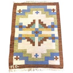 Vintage Swedish Flat-Weave Rug by Martha Gahn