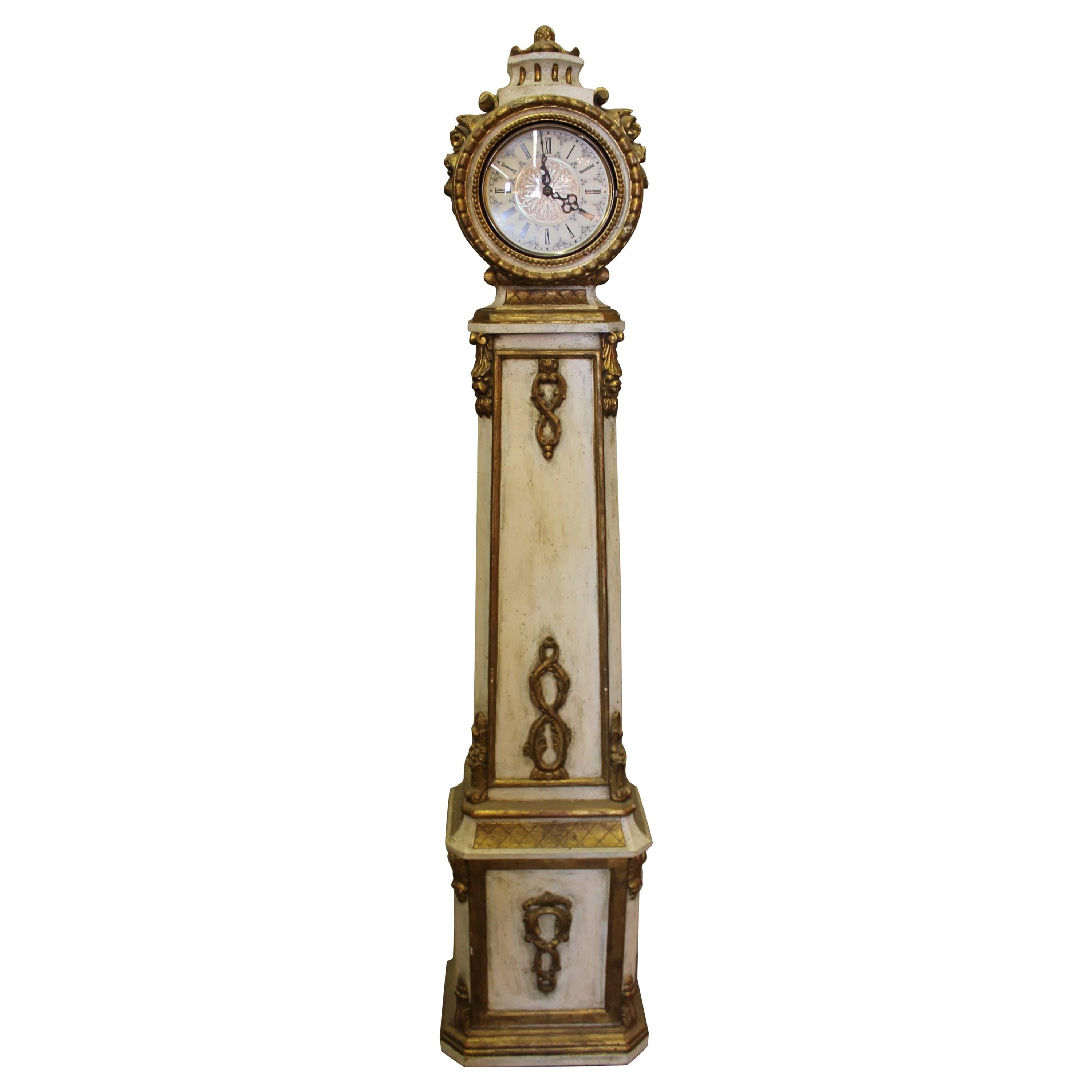 Italian Florentine Gilt Grandmother Clock For Sale
