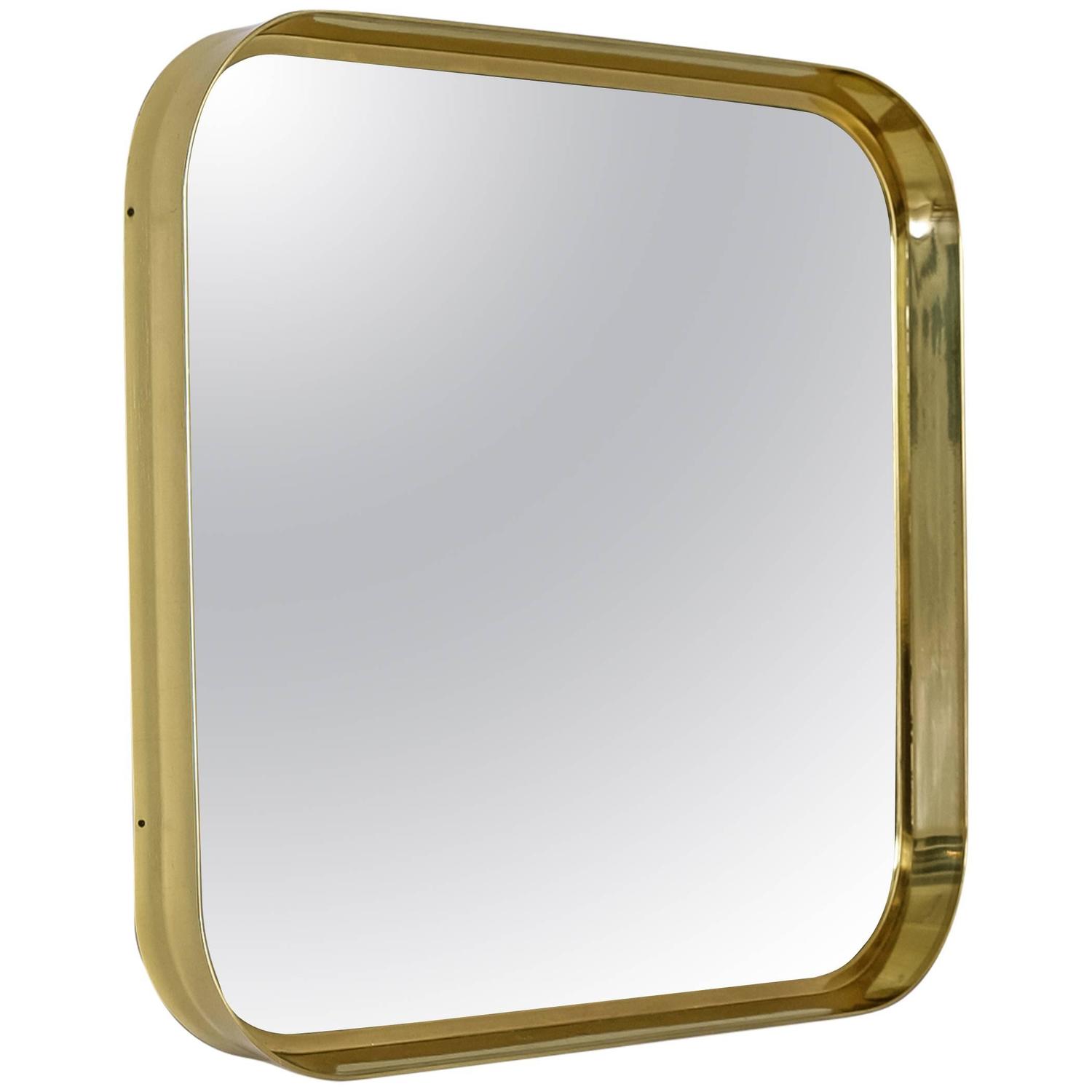Brass rectangular wall mirror, Germany, 1950s For Sale at 1stdibs