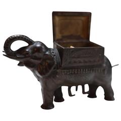 Victorian Cast Iron Elephant Cigarette Dispenser