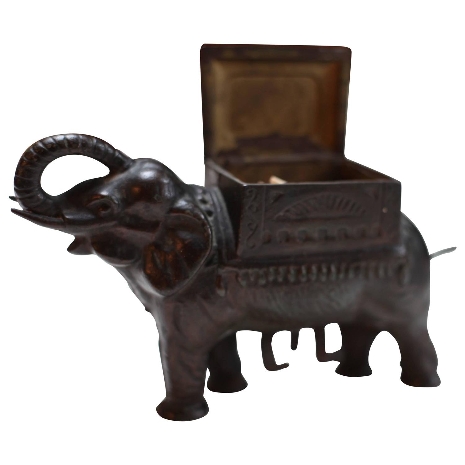 Victorian Cast Iron Elephant Cigarette Dispenser at 1stdibs