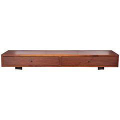 Don Dean Studio Walnut Wall Shelf with Drawers, circa 1960s