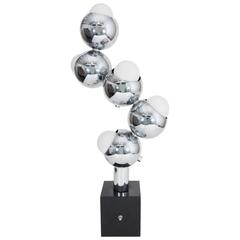 Robert Sonneman Style Five-Light 'Molecule' Table Lamp in Polished Chrome